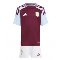 Camisa de Futebol Aston Villa Equipamento Principal Infantil 2024-25 Manga Curta (+ Calças curtas)